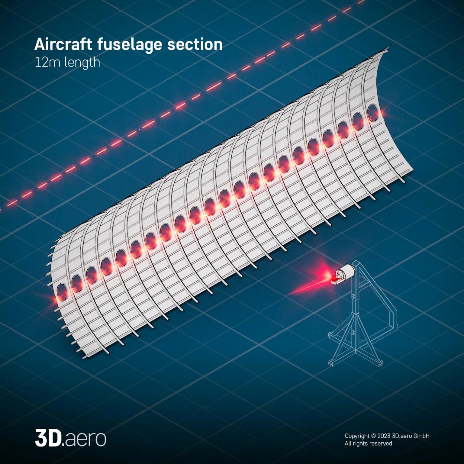 LiDAR-Scan Flugzeugrumpf-Sektion