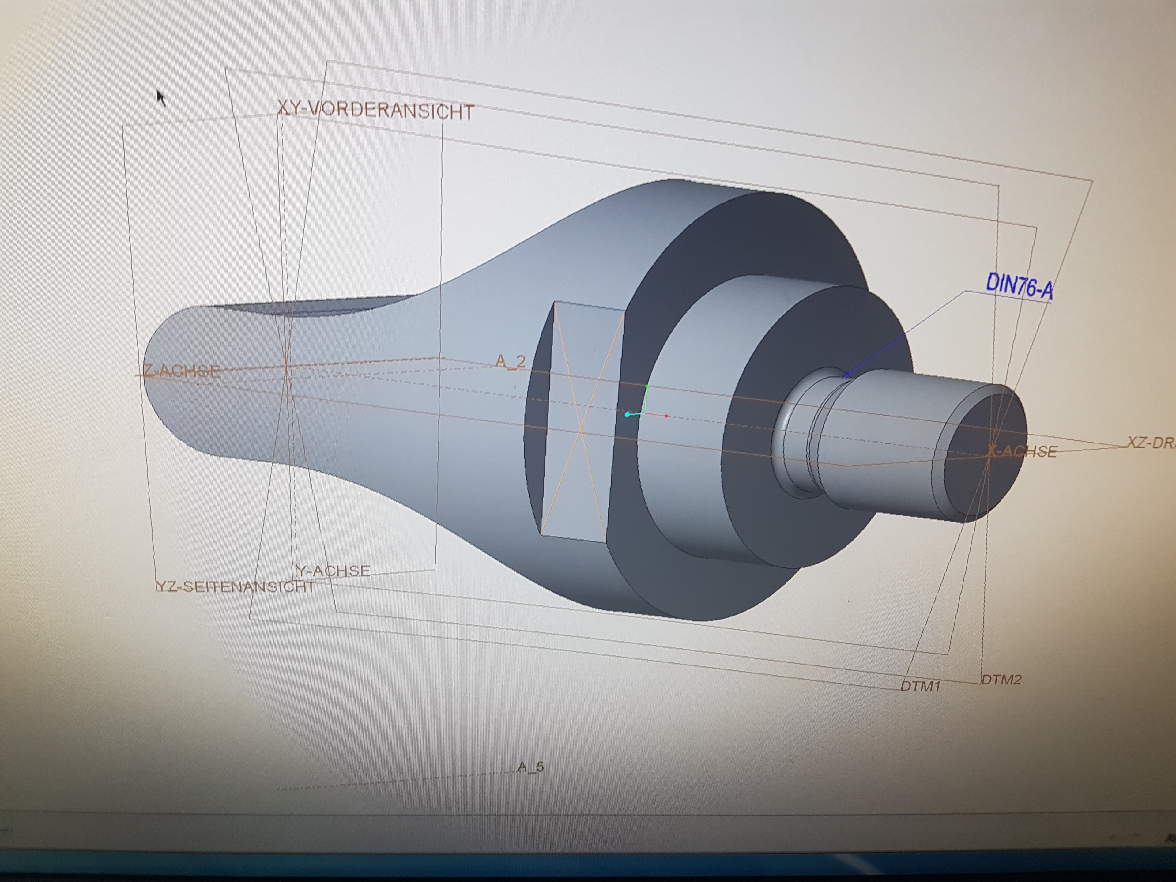 CAD-Konstruktion eines Flansches